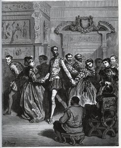Wieczór zorganizowany po Don Antonio. Don Kichot odkrywa, nie doceniając przyjemności tańca - z „Don Kichota z Manchy” Miguela Cervantesa autorstwa Gustave Dore