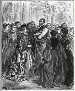 Wieczór zorganizowany przez Don Antonio - z „Don Kichota z Manchy” Miguela Cervantesa autorstwa Gustave Dore