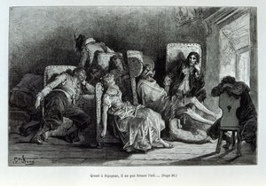 Ilustracja przedstawiająca „Kapitan Fracasse” Postać komedii dell