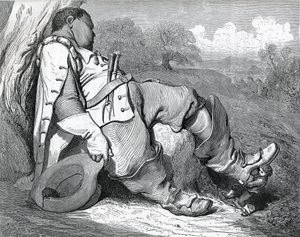 Ilustracja do „Le petit poucet”, napisana w 1697 przez Charlesa Perraulta (1628-1703) autorstwa Gustave Dore