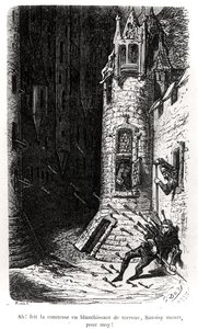 Ilustracja z „Les Contes Drolatiques”, autorstwa Honore de Balzac (1799-1850) grawerowana przez Riault, 1855 autorstwa Gustave Dore