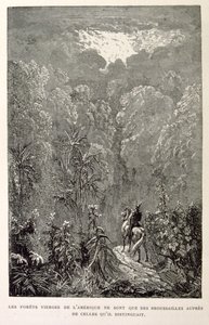 Ilustracja amerykańskiego lasu z La legende de Croque-Mitaine. autorstwa Gustave Dore