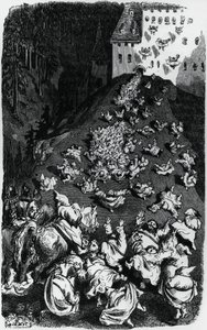Ilustracja do zbioru opowieści humorystycznych (Contes drolatiques) autorstwa Honore de Balzac (1799-1850) autorstwa Gustave Dore
