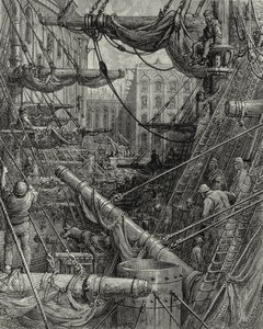 W londyńskich dokach. Grawerowanie: Gustave Doré. Z: „Londyn – pielgrzymka”, tekst W. B. Jerrolda, ryt. C. Maurant, 1872. autorstwa Gustave Dore