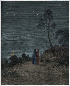 Inferno, Canto 2: Ciemne niebo pierwszej nocy, ilustracja z „Boskiej komedii” Dantego Alighieri, 1885 autorstwa Gustave Dore