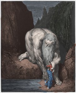 Inferno, Canto 31 : Olbrzym Antaeus autorstwa Gustave Dore