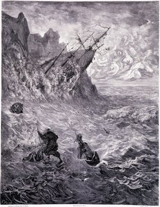 Przekraczam morza... płyta X – ilustracja Gustave Dore (1832-1883), do wędrówki La legende du Jeif autorstwa Pierre