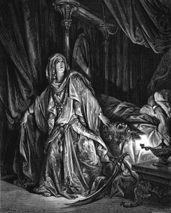 Judyta przed odcięciem głowy Holofernesowi, 1866 autorstwa Gustave Dore