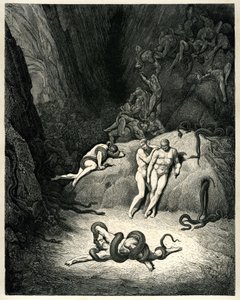 Piekło (La divina commedia) autorstwa Dantego Alighieri ilustrowane przez Gustave