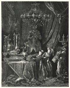 La Barbe-Bleue; Błękitnobrody (rycina) autorstwa Gustave Dore