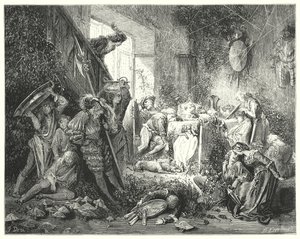 Śpiąca królewna; Śpiąca Królewna (grawerunek) autorstwa Gustave Dore