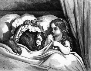 Czerwony Kapturek, grawer Gustave Doré. autorstwa Gustave Dore