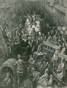 Scena uliczna w Londynie autorstwa Gustave Dore