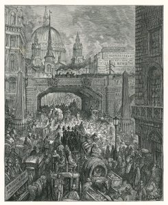 Wzgórze Ludgate (grawerowanie) autorstwa Gustave Dore
