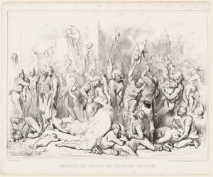 Masakra Anglików przez zbuntowanych Hindusów autorstwa Gustave Dore