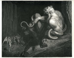 Minos: z The Enfer Dante Alighieri autorstwa Gustave Dore