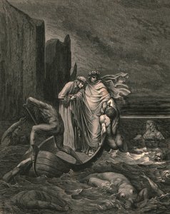 Mój nauczyciel świadomy mędrca, odpychając go z powrotem, ok. 1890 r. autorstwa Gustave Dore
