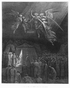 Noc 25 sierpnia 1270 r., śmierć św. Ludwika (1214-70), ilustracja z "Histoire des Croisades" Josepha Michauda (1767-1839) rytowana przez Alberta Bellengera (ur. 1846) 1877 autorstwa Gustave Dore