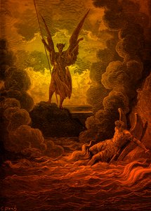 Raj utracony: Szatan i Belzebub. Autor: Doré autorstwa Gustave Dore