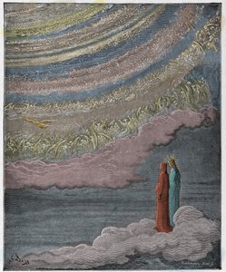 Paradiso, Canto 28: Błyszczący zastęp niebios, ilustracja z „Boskiej komedii” Dantego Alighieri, 1885 autorstwa Gustave Dore