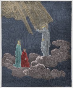 Paradiso, Canto 8 : Charles Martel zwraca się do Dantego i Beatrice, ilustracja z „Boskiej komedii” Dantego Alighieri, 1885 autorstwa Gustave Dore