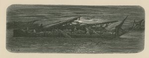 Ludzie na pokładzie łodzi na Tamizie autorstwa Gustave Dore