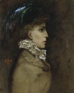 Portret aktorki Sarah Bernhardt 1844-1923, 1870 autorstwa Gustave Dore