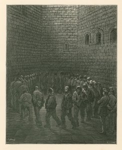 Więźniowie na placu ćwiczeń Newgate Prison autorstwa Gustave Dore