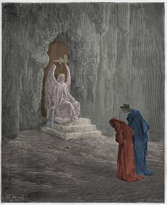 Purgatorio, Canto 9: Dante i Wergiliusz na portalach czyśćca, ilustracja z „Boskiej komedii” Dantego Alighieri, 1885 autorstwa Gustave Dore