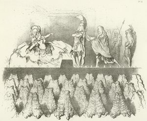 Racine wykonywane przed sądem wersalskim 1695 (grawiura) autorstwa Gustave Dore
