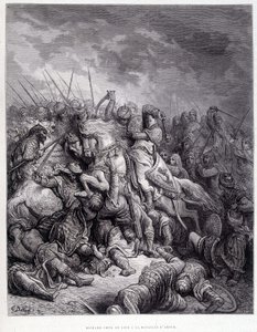 Richard Heart of Lion w bitwie pod Arsur - rycina Gustave Doré autorstwa Gustave Dore