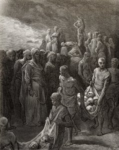 Ryszard I (1157-99) Lwie Serce masakruje jeńców w odwecie, ilustracja z „Bibliotheque des Croisades” J-F. Michaud, 1877 r. autorstwa Gustave Dore