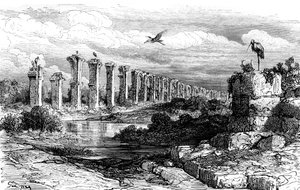 Akwedukt rzymski, Merida, Hiszpania, XIX w. autorstwa Gustave Dore
