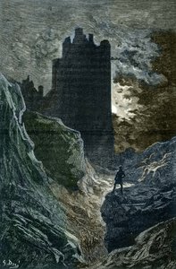 Romantyzm: „” Zamek strachu”” II Ilustracja Gustave Dore (1832-1883) (Zamek strachu, romantyzm, ilustracja Gustave Dore) Zbiory prywatne autorstwa Gustave Dore