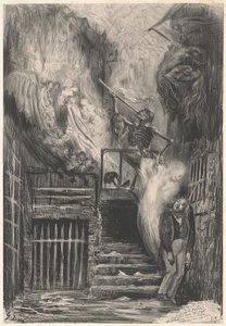 Rue de la Vieille Lanterne [Samobójstwo Gérarda de Nerval] autorstwa Gustave Dore