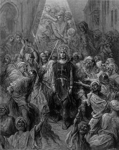 Św. Ludwik wzięty do niewoli w Mansoura podczas VII krucjaty w 1250 r. - rycina Gustave Doré autorstwa Gustave Dore