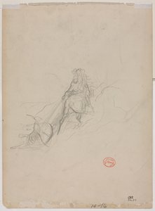 Szkic sceny polowania (verso) autorstwa Gustave Dore