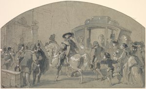 Scena uliczna odwrócona, Szkice odwrócone, ok. 1900 r. 1848-49. autorstwa Gustave Dore