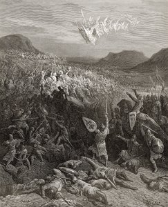 Bitwa pod Niceą w 1097 r., ilustracja z „Bibliotheque des Croisades” J-F. Michaud, 1877 r. autorstwa Gustave Dore