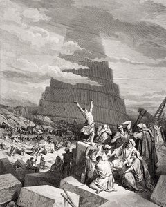 The Confusion of Tongues, Genesis 11:7-9, ilustracja z "The Holy Bible" Dore