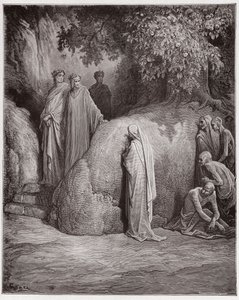 Boska Komedia (La Divina Comedia, La Divine Comedie), Purgatorio, Canto 23: Dante rozpoznaje cień Forese wśród żarłoków - autorstwa Dante Alighieri (1265-1321) - Ilustracja Gustave Dore (1832-1883) autorstwa Gustave Dore