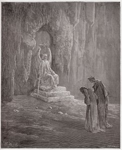 Boska Komedia (La Divina Comedia, La Divine Comedie), Purgatorio, Canto 9: Dante i Virgil na portalach czyśćca - autorstwa Dante Alighieri (1265-1321) - Ilustracja Gustave Dore (1832-1883) autorstwa Gustave Dore