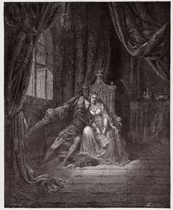 Boska Komedia (La Divina Commedia, La Divine Comedie), Inferno, Canto 5: Paolo and Francesca - autorstwa Dante Alighieri (1265-1321) - Ilustracja Gustave Dore (1832-1883) autorstwa Gustave Dore