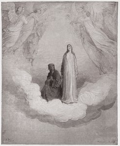 Boska Komedia (La Divina Commedia, La Divine Comedie), Paradiso, Canto 21: Błogosławiona Beatrycze w siódmym kręgu - Dante Alighieri (1265-1321) - Ilustracja Gustave Dore (1832-1883) autorstwa Gustave Dore