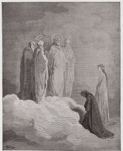 Boska Komedia (La Divina Commedia, La Divine Comedie), Paradiso, Canto 26: Św. Jan bada Dantego odnośnie miłości - autorstwa Dante Alighieri (1265-1321) - Ilustracja Gustave Dore (1832-1883) autorstwa Gustave Dore