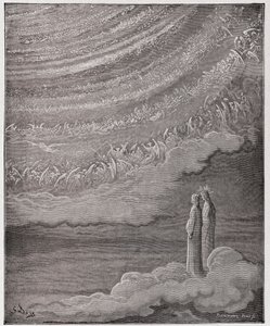 Boska Komedia (La Divina Commedia, La Divine Comedie), Paradiso, Canto 28: Błyszczący zastęp niebios - Dante Alighieri (1265-1321) - Ilustracja Gustave Dore (1832-1883) autorstwa Gustave Dore