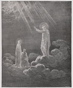 Boska Komedia (La Divina Commedia, La Divine Comedie), Paradiso, Canto 8: Charles Martel zwraca się do Dantego i Beatrice - autorstwa Dante Alighieri (1265-1321) - Ilustracja Gustave Dore (1832-1883) autorstwa Gustave Dore