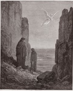 Boska Komedia (La Divina Commedia, La Divine Comedie), Purgatorio, Canto 19: Poeci wstępują do piątego kręgu - Dante Alighieri (1265-1321) - Ilustracja Gustave Dore (1832-1883) autorstwa Gustave Dore