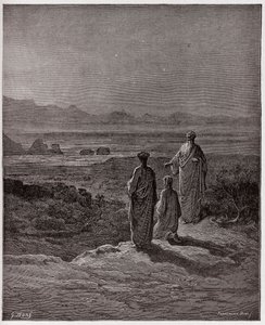 Boska Komedia (La Divina Commedia, La Divine Comedie), Purgatorio, Canto 1: Dante klęka przed Statiusem - autorstwa Dante Alighieri (1265-1321) - Ilustracja Gustave Dore (1832-1883) autorstwa Gustave Dore