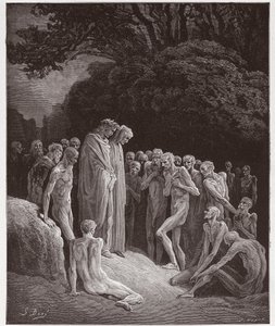 Boska Komedia (La Divina Commedia, La Divine Comedie), Purgatorio, Canto 23: Dusze żarłocznych - Dante Alighieri (1265-1321) - Ilustracja Gustave Dore (1832-1883) autorstwa Gustave Dore